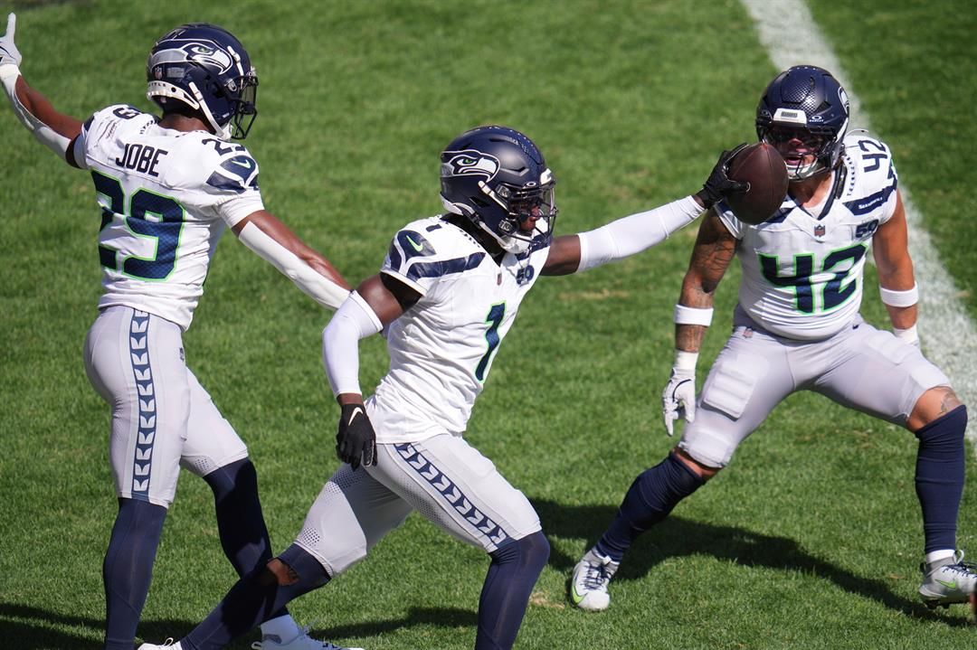 Seahawks celebrate a touchdown
